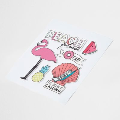 Girls pink beach fabric stickets